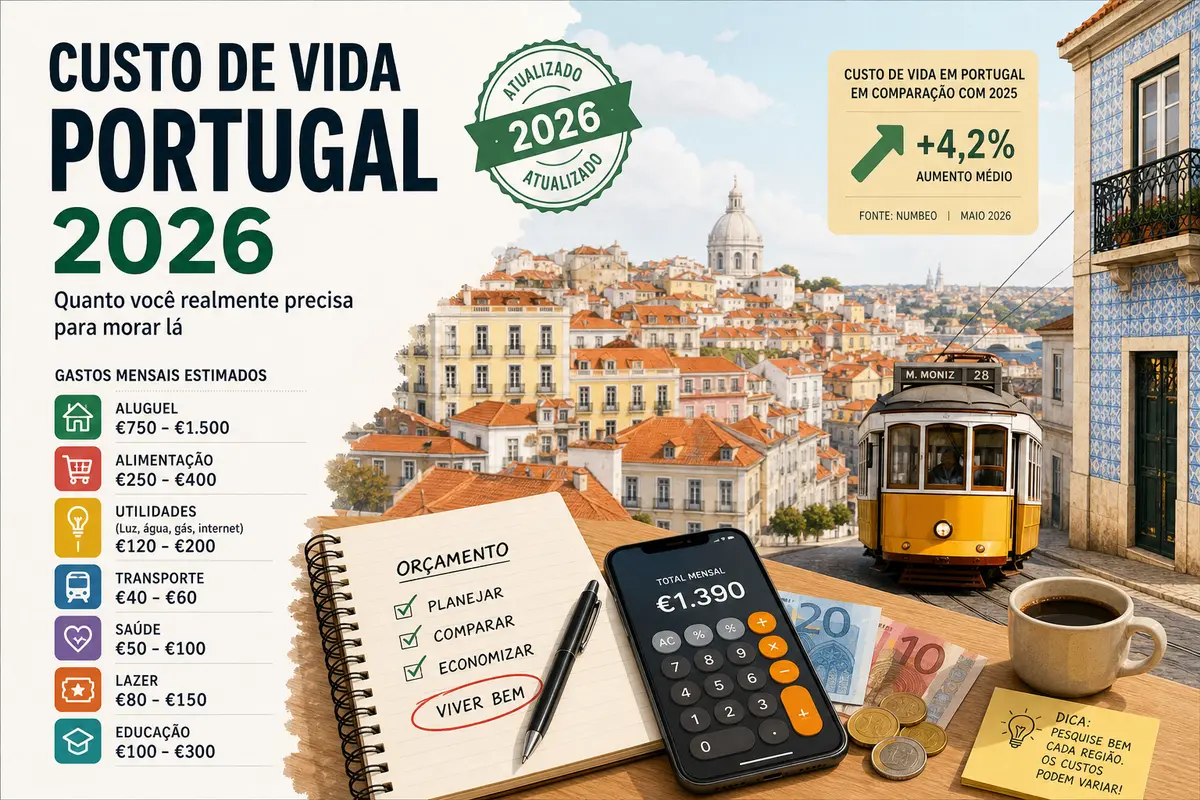 Custo de Vida em Portugal 2026: Guia para Brasileiros